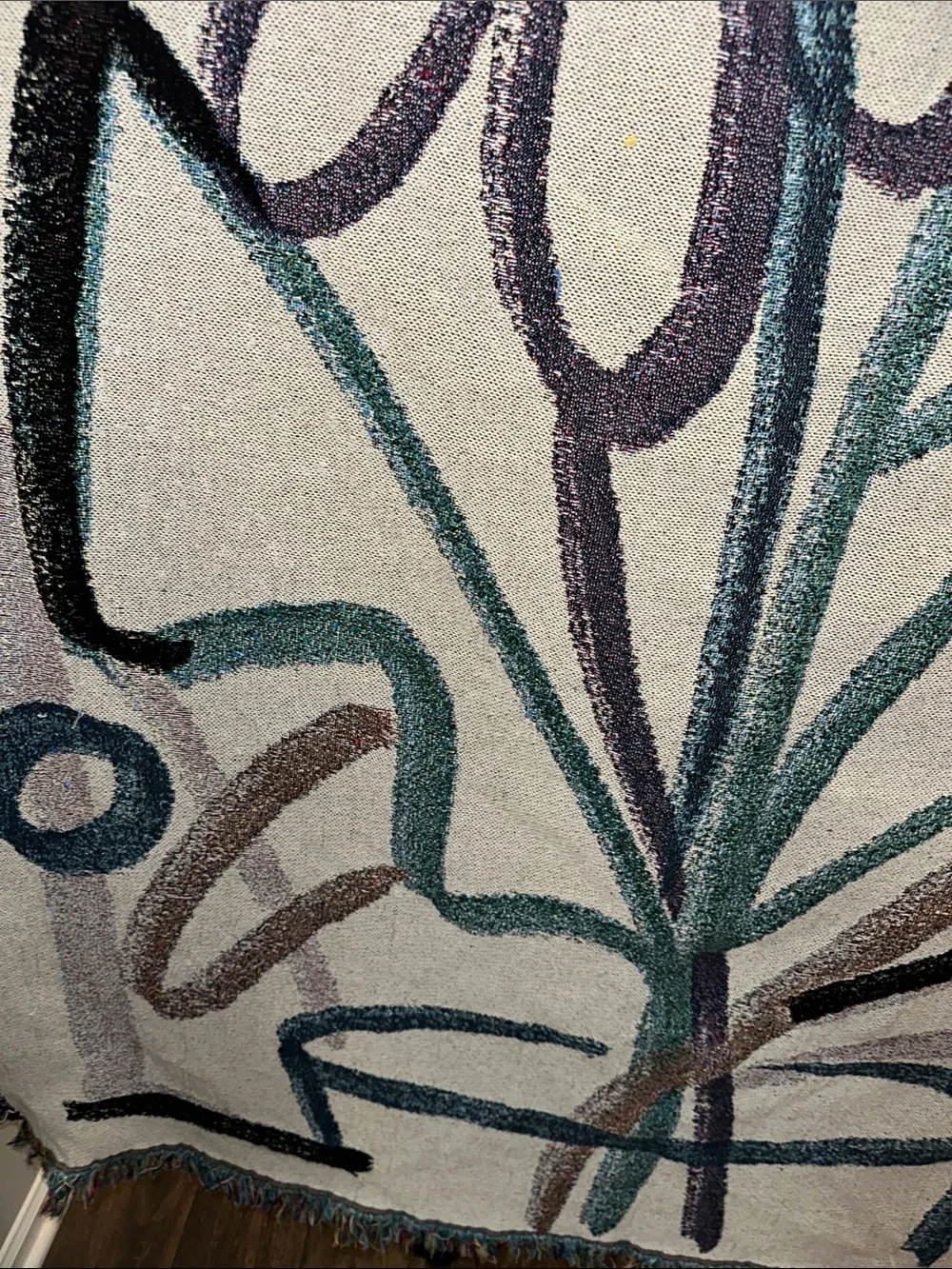 Abstract large Floral Woven reversible blacket